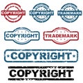 Copyright grunge stamps