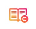 Copyright icon. Copywriting or Book sign. Vector