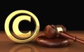 Copyright Icon And Gavel Law Symbol