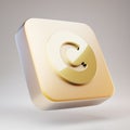 Copyright icon. Golden Copyright symbol on matte gold plate