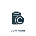 Copyright icon. Monochrome simple sign from intellectual property collection. Copyright icon for logo, templates, web