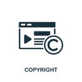 Copyright icon. Simple element from content marketing collection. Creative Copyright icon for web design, templates, infographics Royalty Free Stock Photo