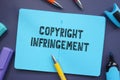 Copyright Infringement sign on the page