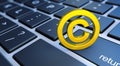 Copyright Intellectual Property Symbol On Computer Keyboard