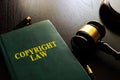 Copyright law and gavel. Royalty Free Stock Photo