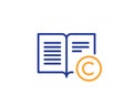 Copyright line icon. Copywriting or Book sign. Vector