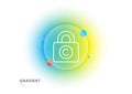 Copyright locker line icon. Copywriting sign. Gradient blur button. Vector