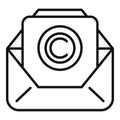Copyright mail tax icon outline vector. Composition license Royalty Free Stock Photo