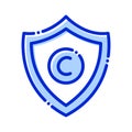 Copyright protection, copyright, protection, security fully editable vector icons Royalty Free Stock Photo