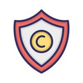 Copyright protection, copyright, protection, security fully editable vector icons Royalty Free Stock Photo