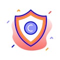 Copyright protection, copyright, protection, security fully editable vector icons Royalty Free Stock Photo