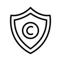 Copyright protection, copyright, protection, security fully editable vector icons Royalty Free Stock Photo