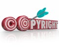 Copyright Red 3d Words Legal Symbol Target Arrow Bulls Eye