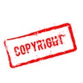 Copyright red rubber stamp isolated on white. Royalty Free Stock Photo