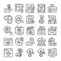 copyright regulation icons, Law and legal regulation, Legal compliance deal protection document and governance illustration