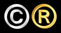 Copyright and reserved signs
