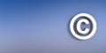 Copyright sign on blue background Royalty Free Stock Photo