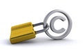 Copyright sign and padlock