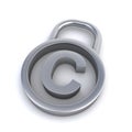 Copyright sign padlock