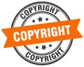 copyright stamp. copyright label on transparent background. round sign Royalty Free Stock Photo