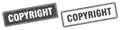 Copyright stamp set. copyright square grunge sign Royalty Free Stock Photo