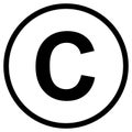 Copyright symbol, C mark, vector illustration.