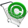 Copyright Symbol 3d Shopping Cart Intellectual Property Protection Royalty Free Stock Photo