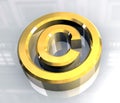 Copyright symbol in gold (3d) Royalty Free Stock Photo