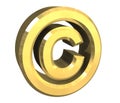 Copyright symbol in gold (3d)