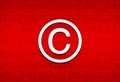 Copyright symbol icon abstract digital screen red background illustration Royalty Free Stock Photo