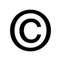 Copyright symbol icon flat vector illustration design