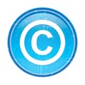 Copyright symbol icon floral blue round button Royalty Free Stock Photo