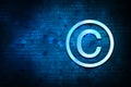 Copyright symbol icon abstract blue background illustration design Royalty Free Stock Photo