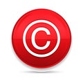 Copyright symbol icon shiny luxury design red button vector