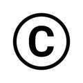 Copyright symbol icon vector logo. Copyright sign isolated icon trademark Royalty Free Stock Photo