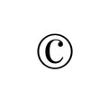 Copyright symbol,sign, logo or trademark isolated on white background. Royalty Free Stock Photo
