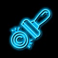 copyright symbol stamp neon glow icon illustration Royalty Free Stock Photo