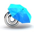 Copyright symbol with umbrella protection blau.