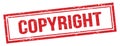 COPYRIGHT text on red grungy vintage stamp Royalty Free Stock Photo