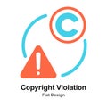 Copyright Violate Flat Illustration