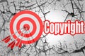 Copyright word with red arrow and board Royalty Free Stock Photo