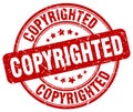 Copyrighted red grunge round stamp Royalty Free Stock Photo