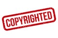 Copyrighted Rubber Grunge Stamp Seal - Vector Royalty Free Stock Photo
