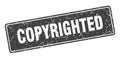 copyrighted sign. copyrighted grunge stamp. Royalty Free Stock Photo