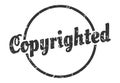 copyrighted sign. copyrighted round vintage stamp. Royalty Free Stock Photo