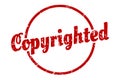 copyrighted sign. copyrighted round vintage stamp. Royalty Free Stock Photo