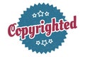 copyrighted sign. copyrighted vintage retro label. Royalty Free Stock Photo