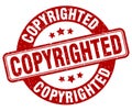 copyrighted stamp. copyrighted label. round grunge sign Royalty Free Stock Photo