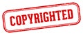 copyrighted stamp. copyrighted rectangular stamp on white background Royalty Free Stock Photo