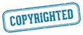 copyrighted stamp. copyrighted rectangular stamp on white background Royalty Free Stock Photo